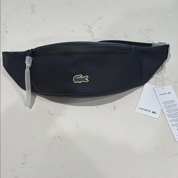 Lacoste Unisex Black Belt Bag - Picture 1 of 8